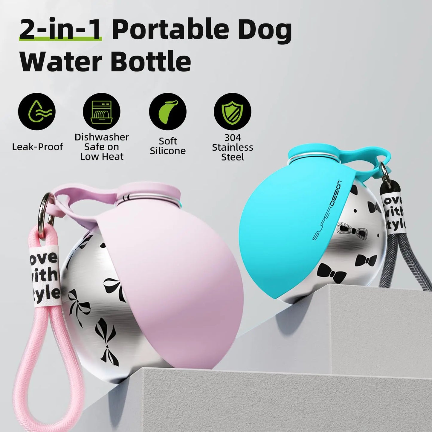Portable Dog Water Bottle – Leak Proof Travel Dispenser for Small Dogs