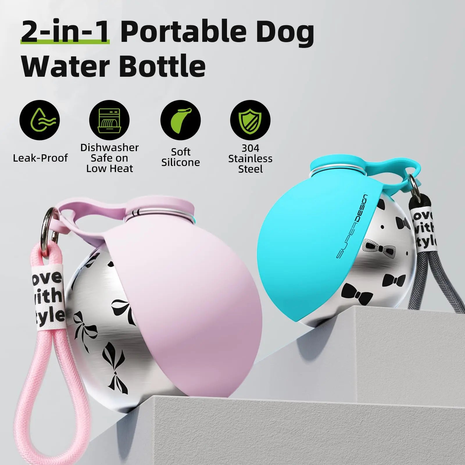 Portable Dog Water Bottle – Leak Proof Travel Dispenser for Small Dogs