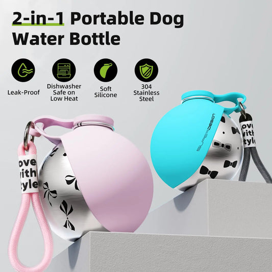 Portable Dog Water Bottle – Leak Proof Travel Dispenser for Small Dogs