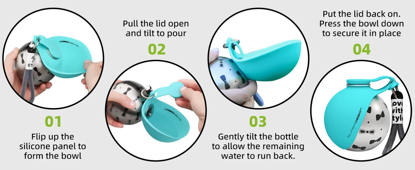 Portable Dog Water Bottle – Leak Proof Travel Dispenser for Small Dogs