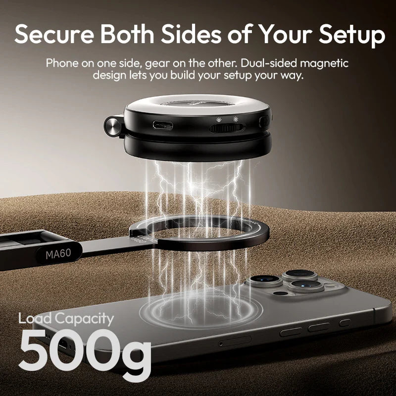 Foldable Magnetic Phone Tripod – Slim Stand for Vlogging & Livestream